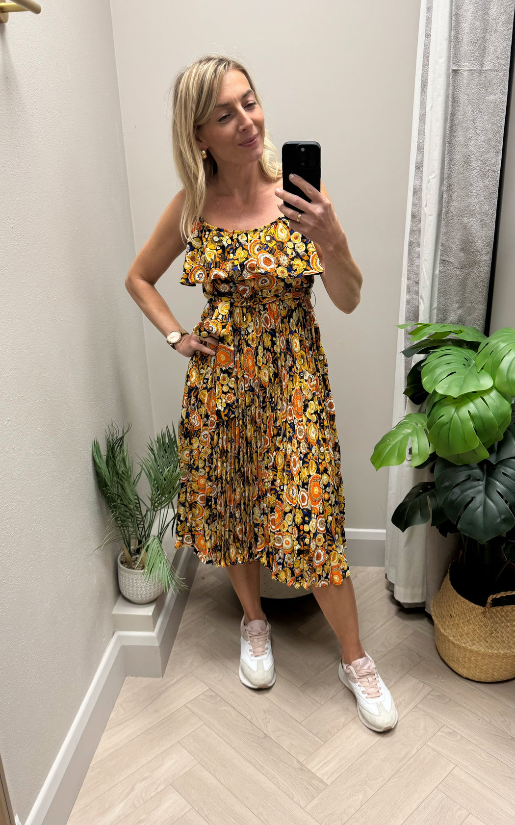 Grace black traffic print dress