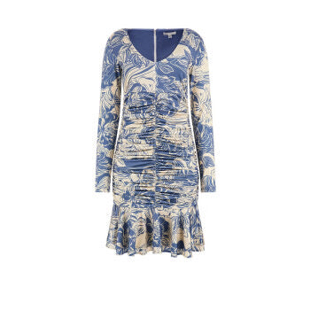 W4RK51KBAC2 guess patterned dress with frill detail