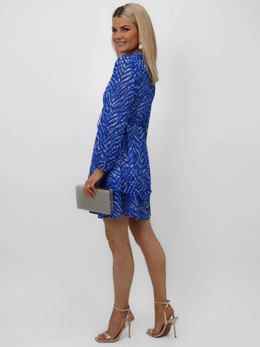 Blue white Latina mini dress