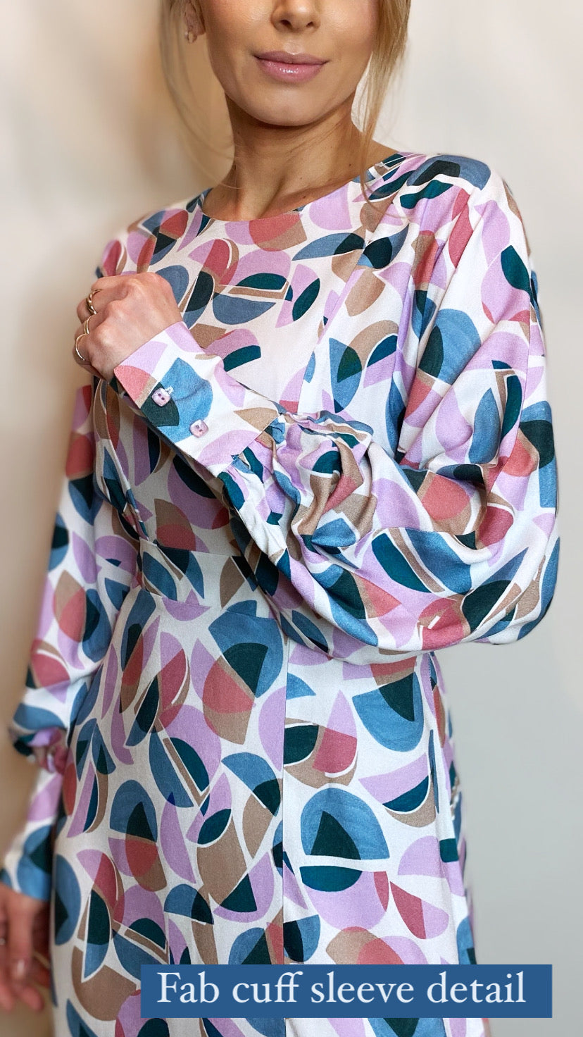 D10126 closet a line print dress