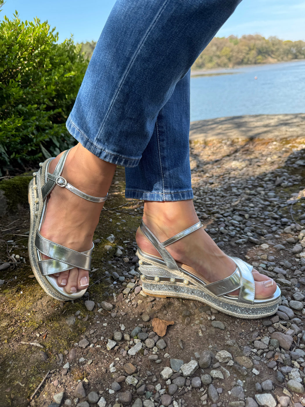 Clonalis silver weave wedge