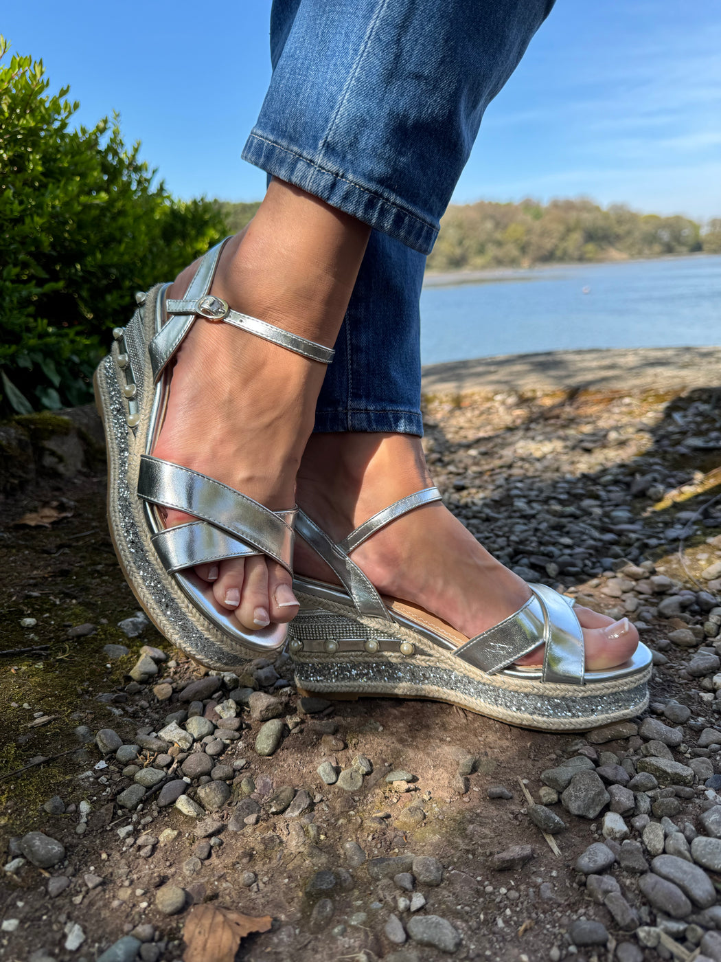 Clonalis silver weave wedge