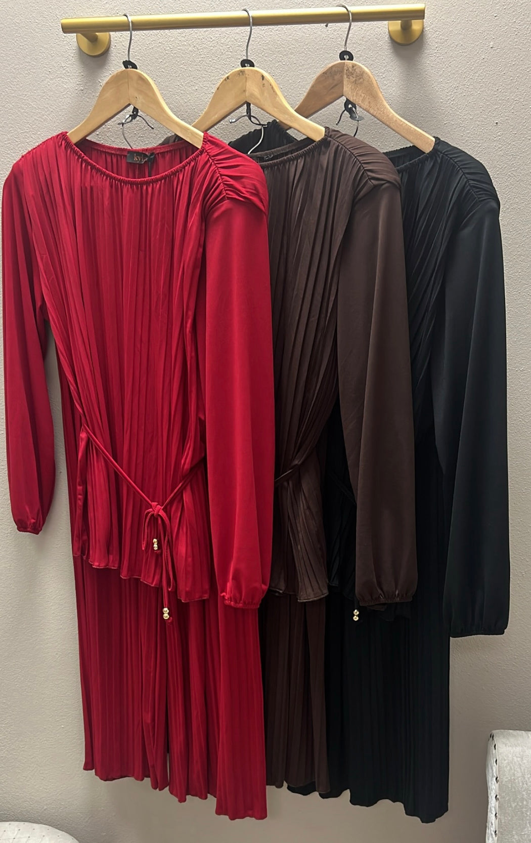 Black pleated co ord set