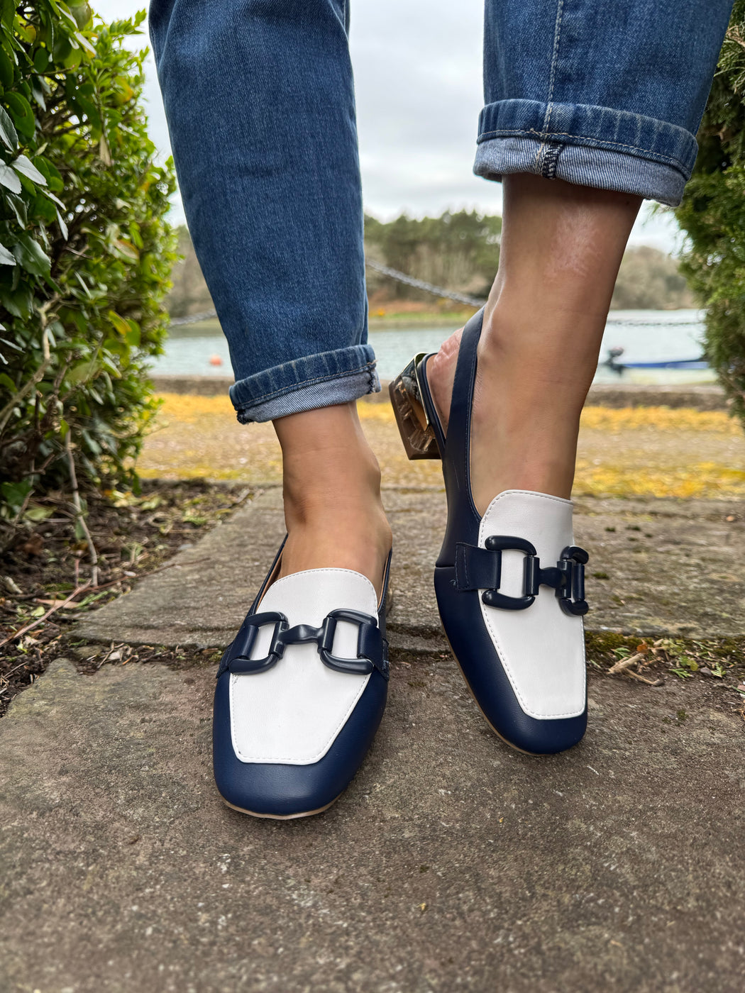 Diraz one cobalt mix sling backs
