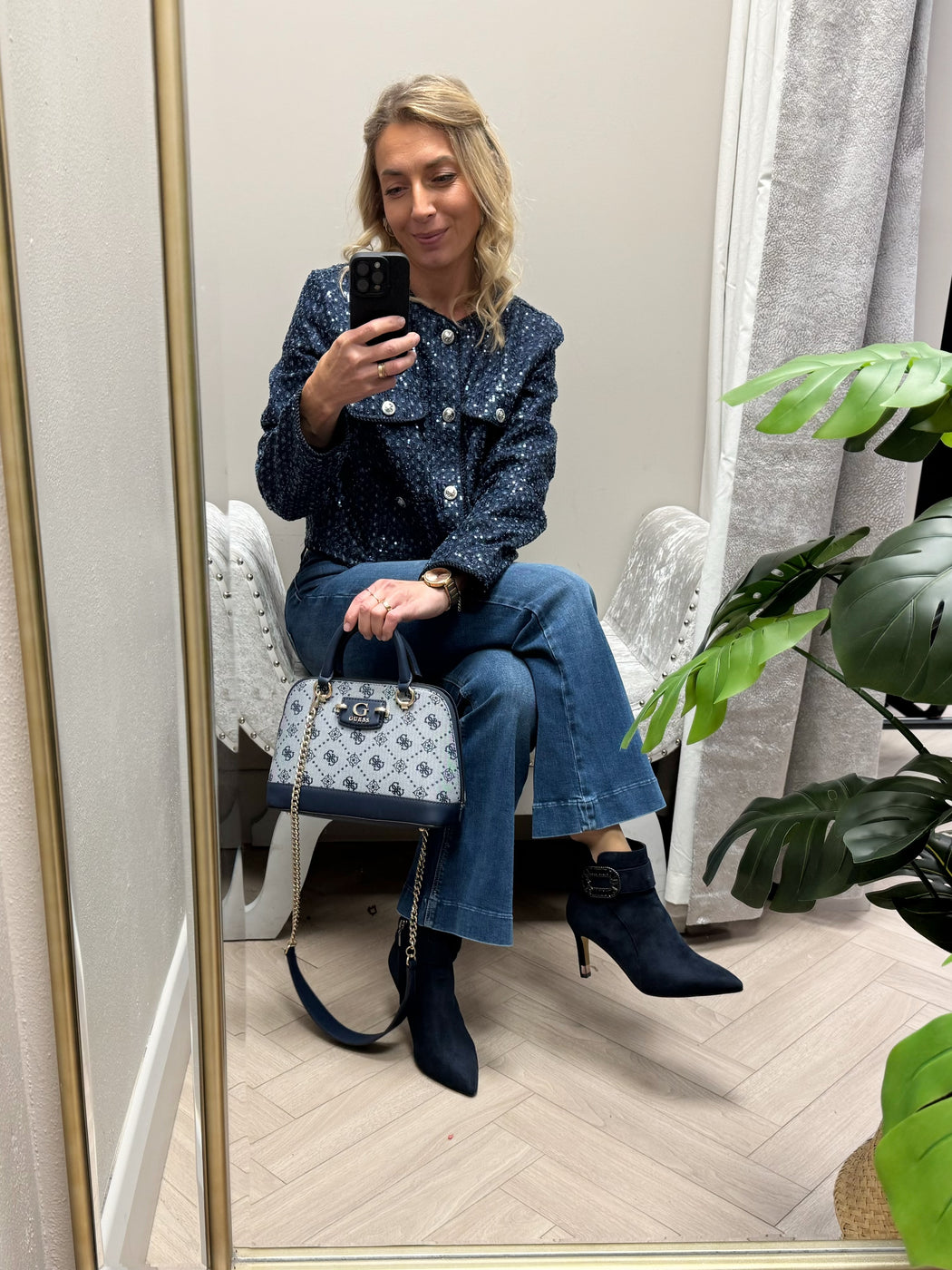 Guess elisa navy jacket w5bnocd0771