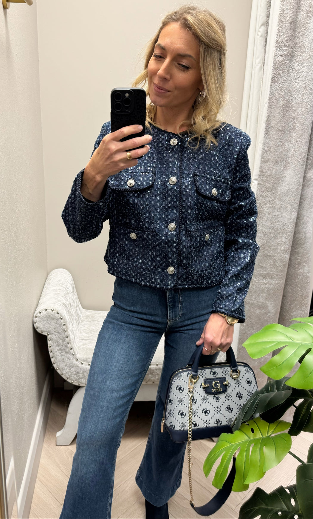 Guess elisa navy jacket w5bnocd0771