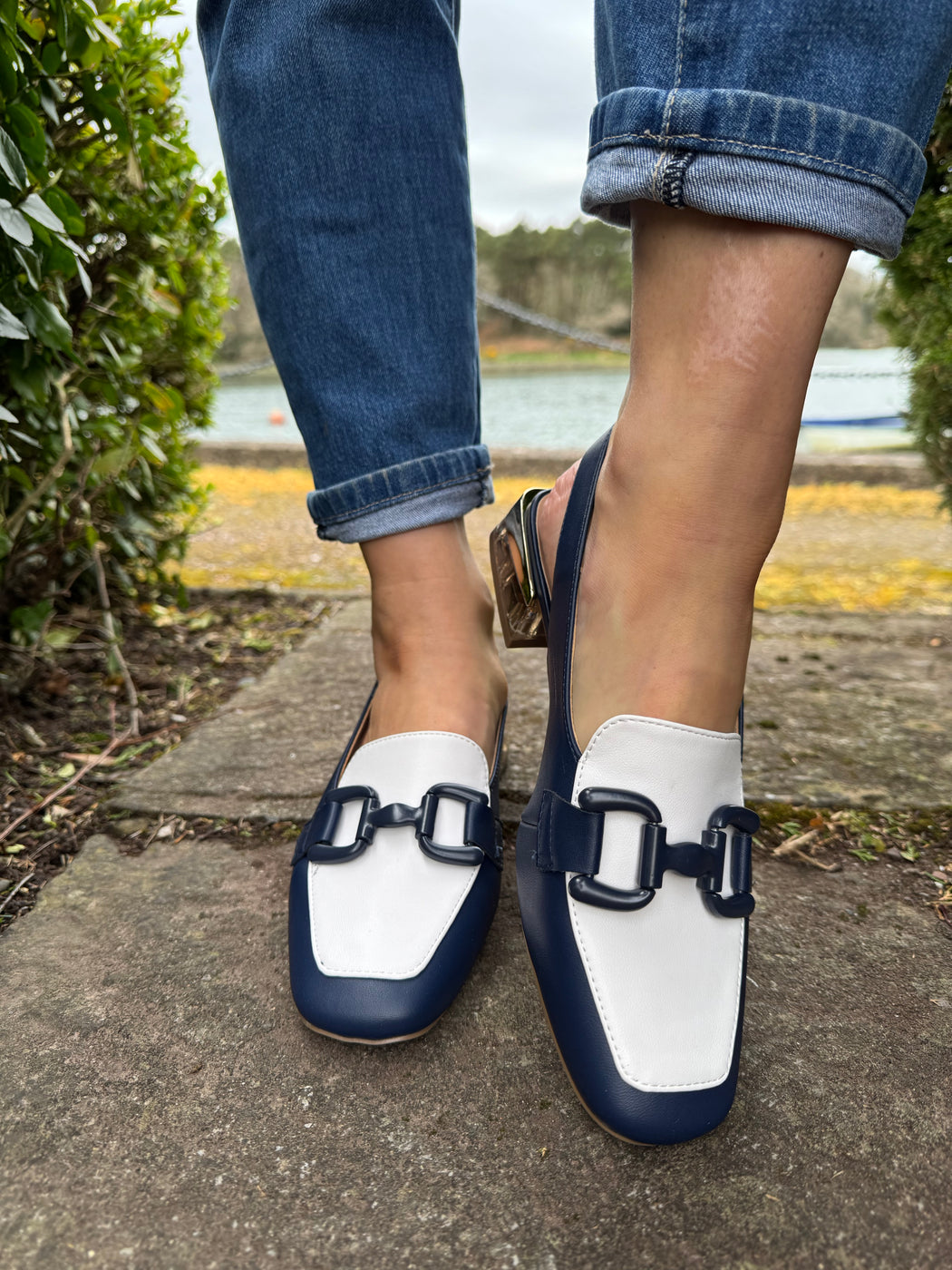 Diraz one cobalt mix sling backs