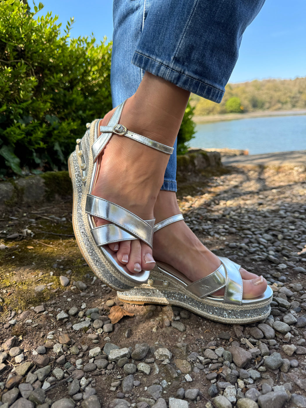 Clonalis silver weave wedge