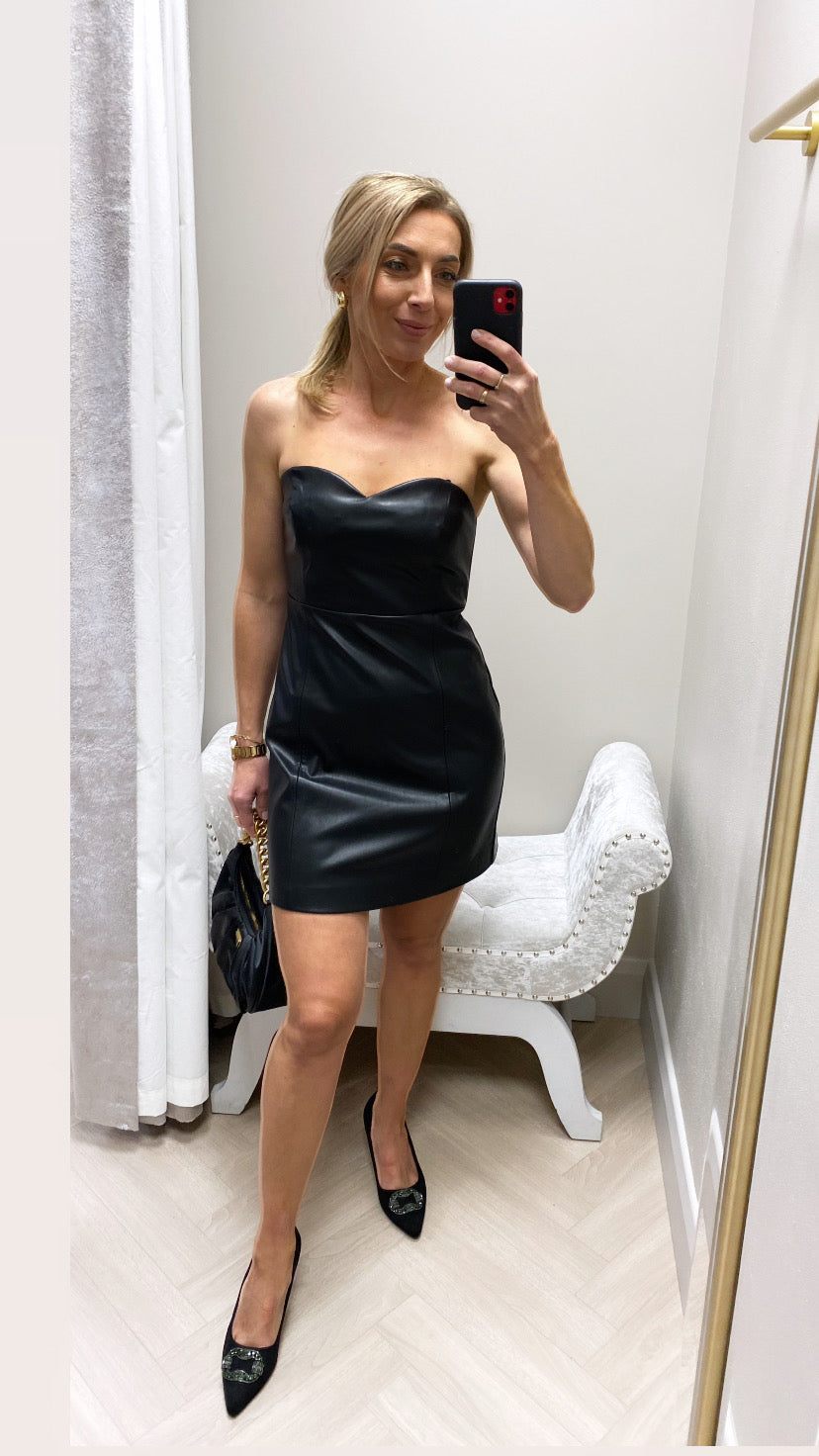 Pamela faux leather mini dress