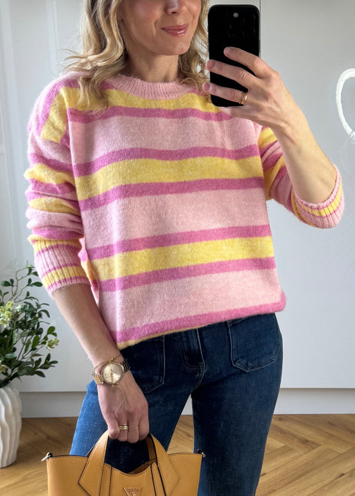 Anita pink stripe knit