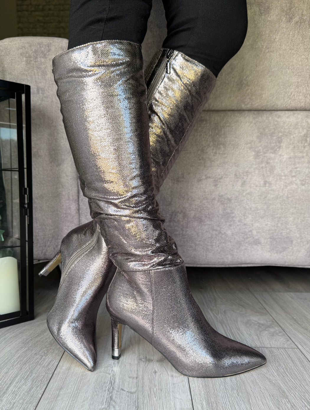 Boxley metallic silver boot
