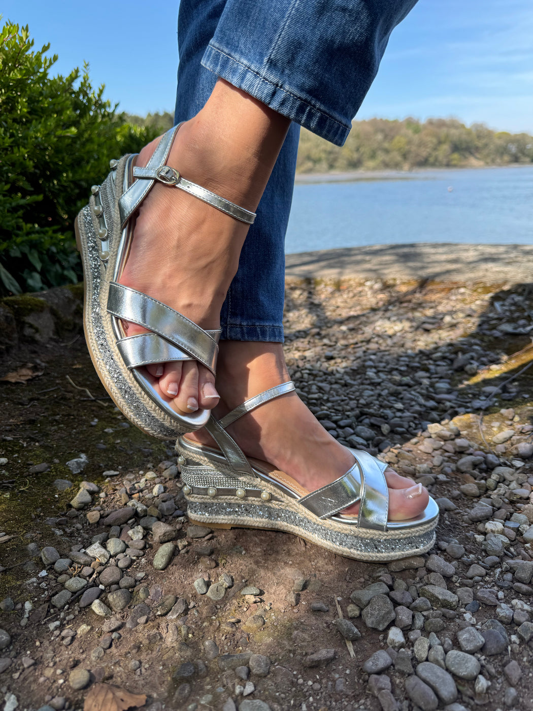 Clonalis silver weave wedge