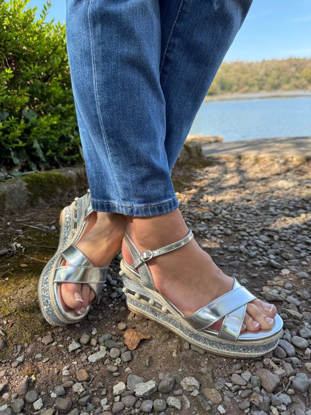Clonalis silver weave wedge