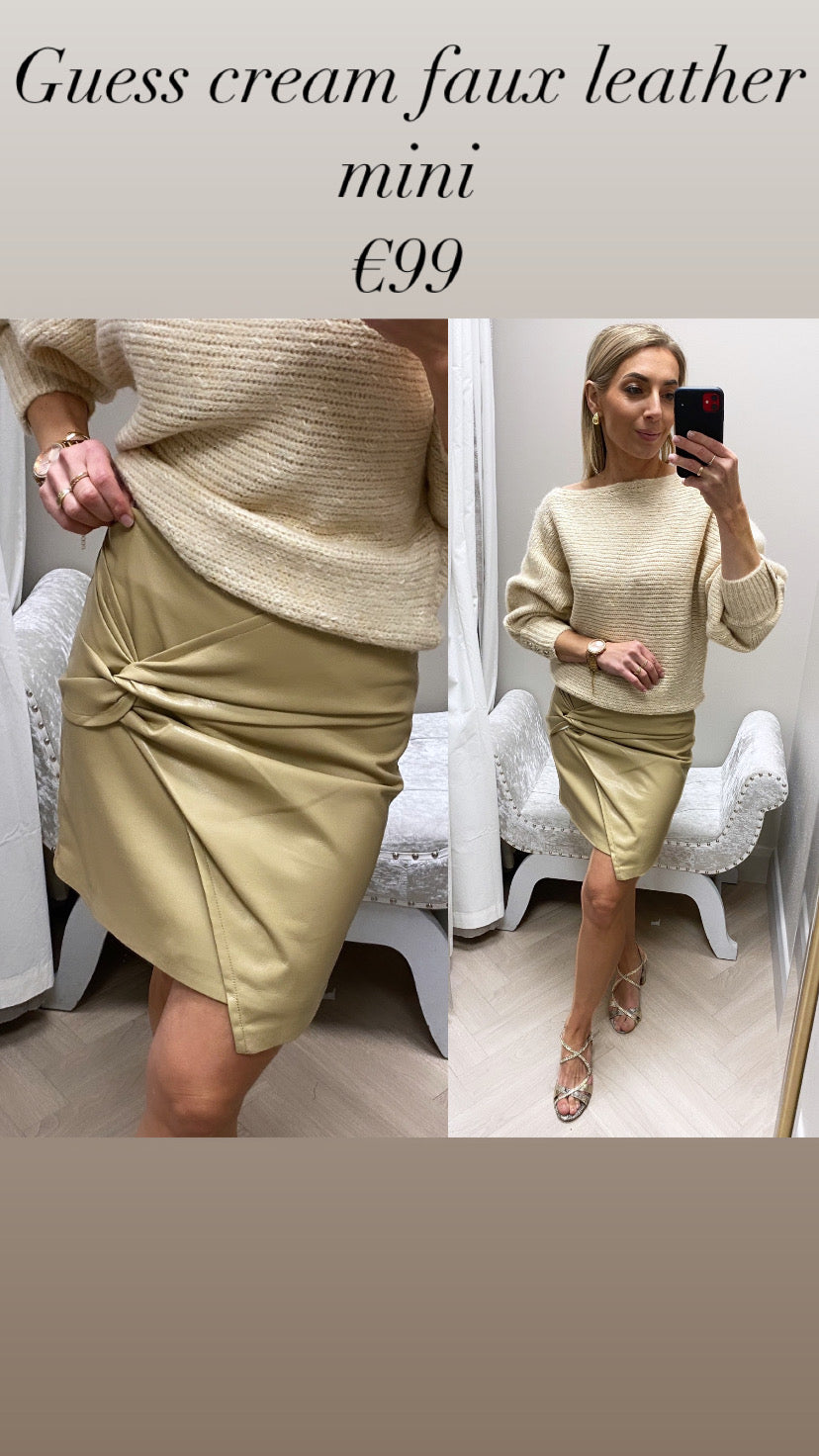 Guess cream faux leather mini