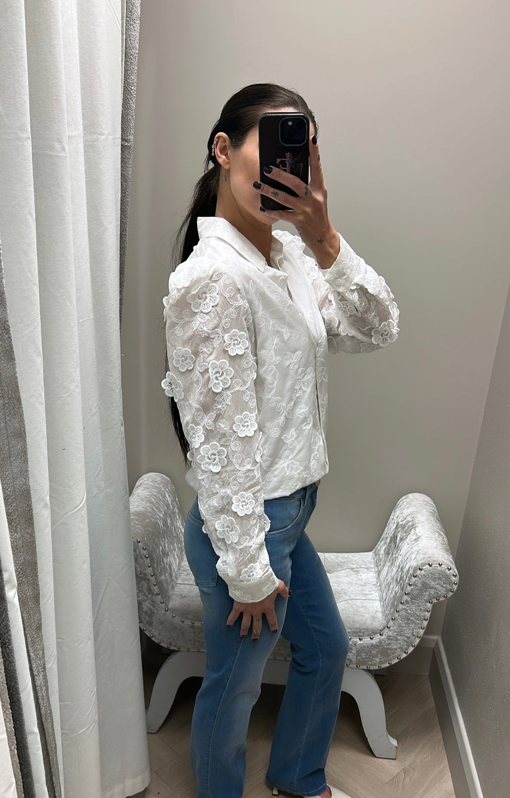 Elli white long sleeve shirt 24352YC