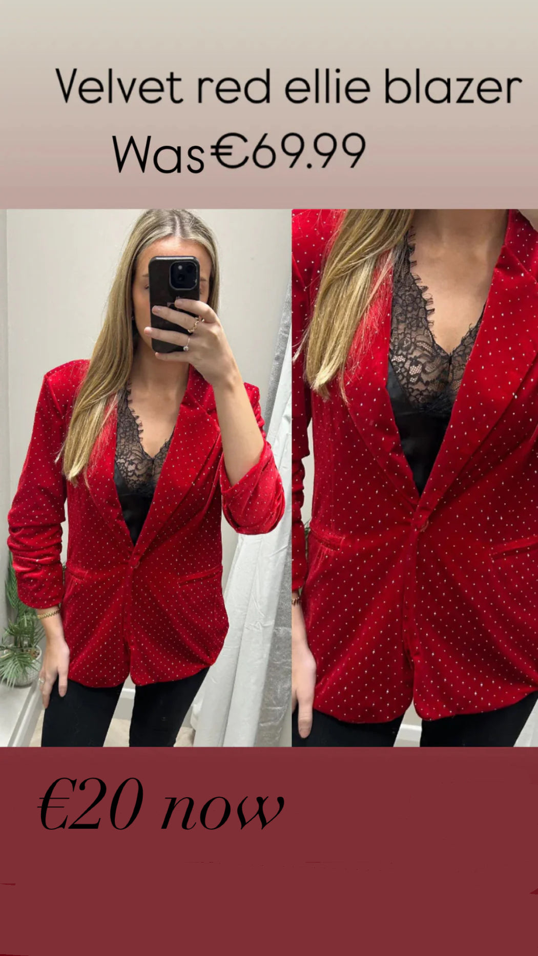 Velvet red ellie blazer