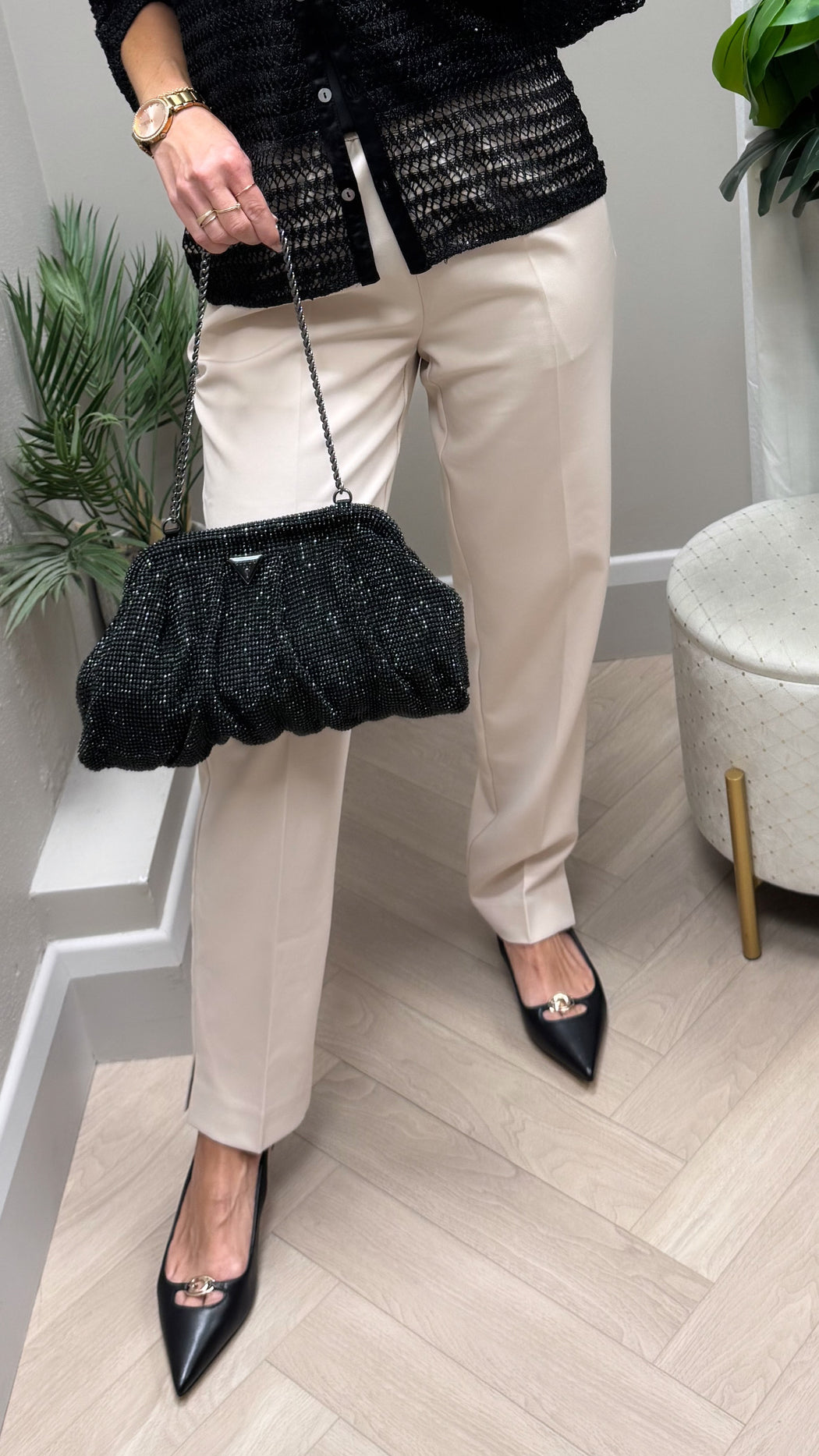 Guess black zalina clutch bag