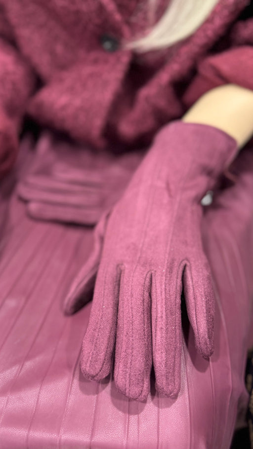 Peggy plum suede gloves