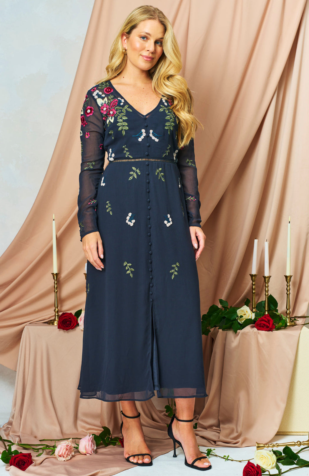 The rosette embellished dress