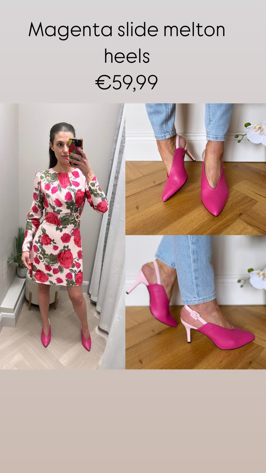 Magenta slide melton heels
