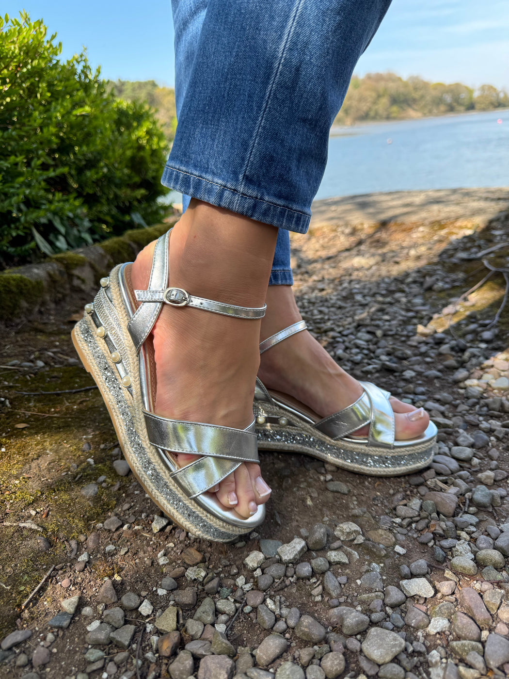 Clonalis silver weave wedge