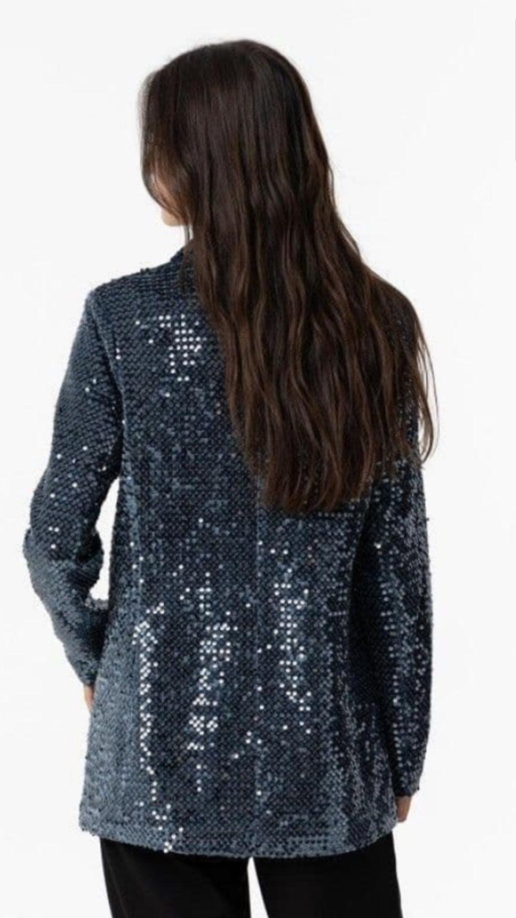 Jola teal blue sequin blazer