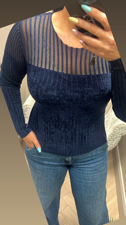 Guess rowena rib knit (navy)w5br62z0890