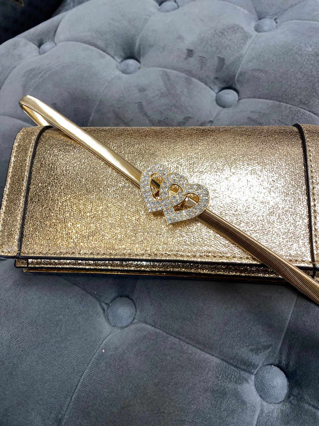 Heart diamonte belt