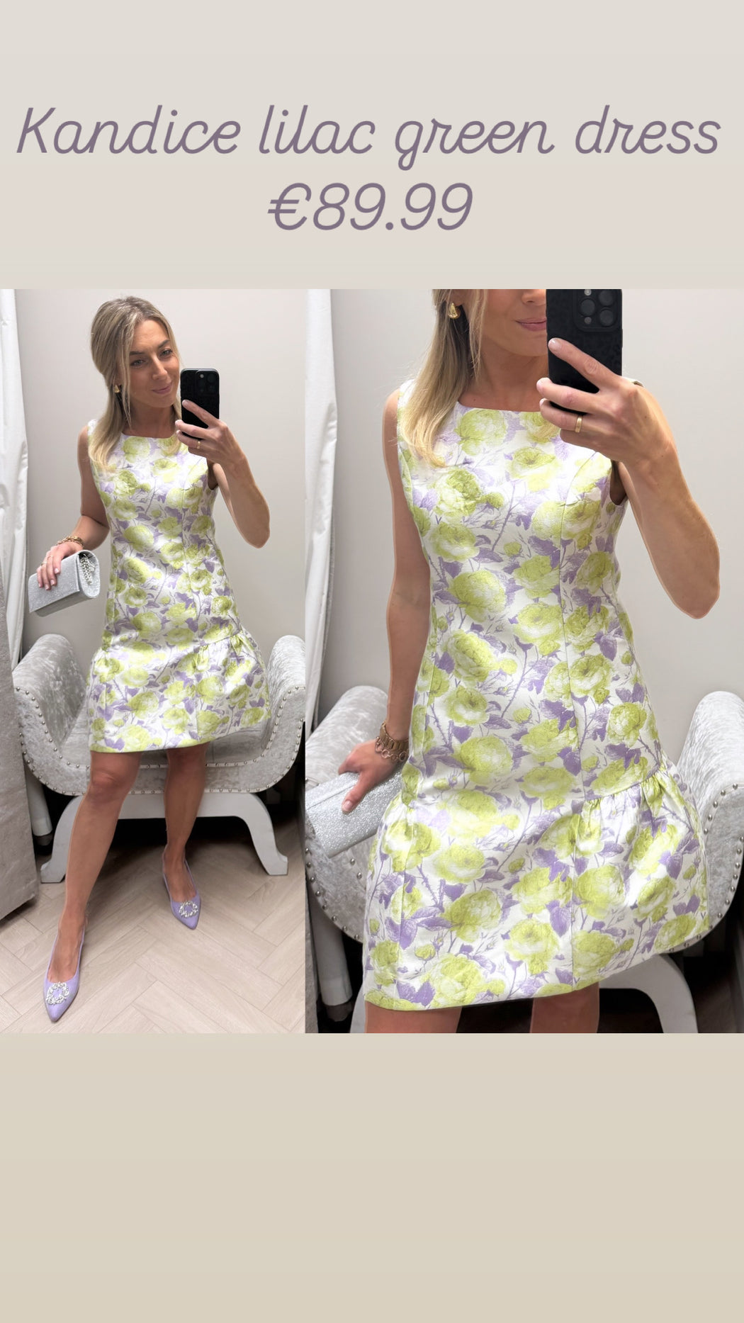 Kandice lilac green dress