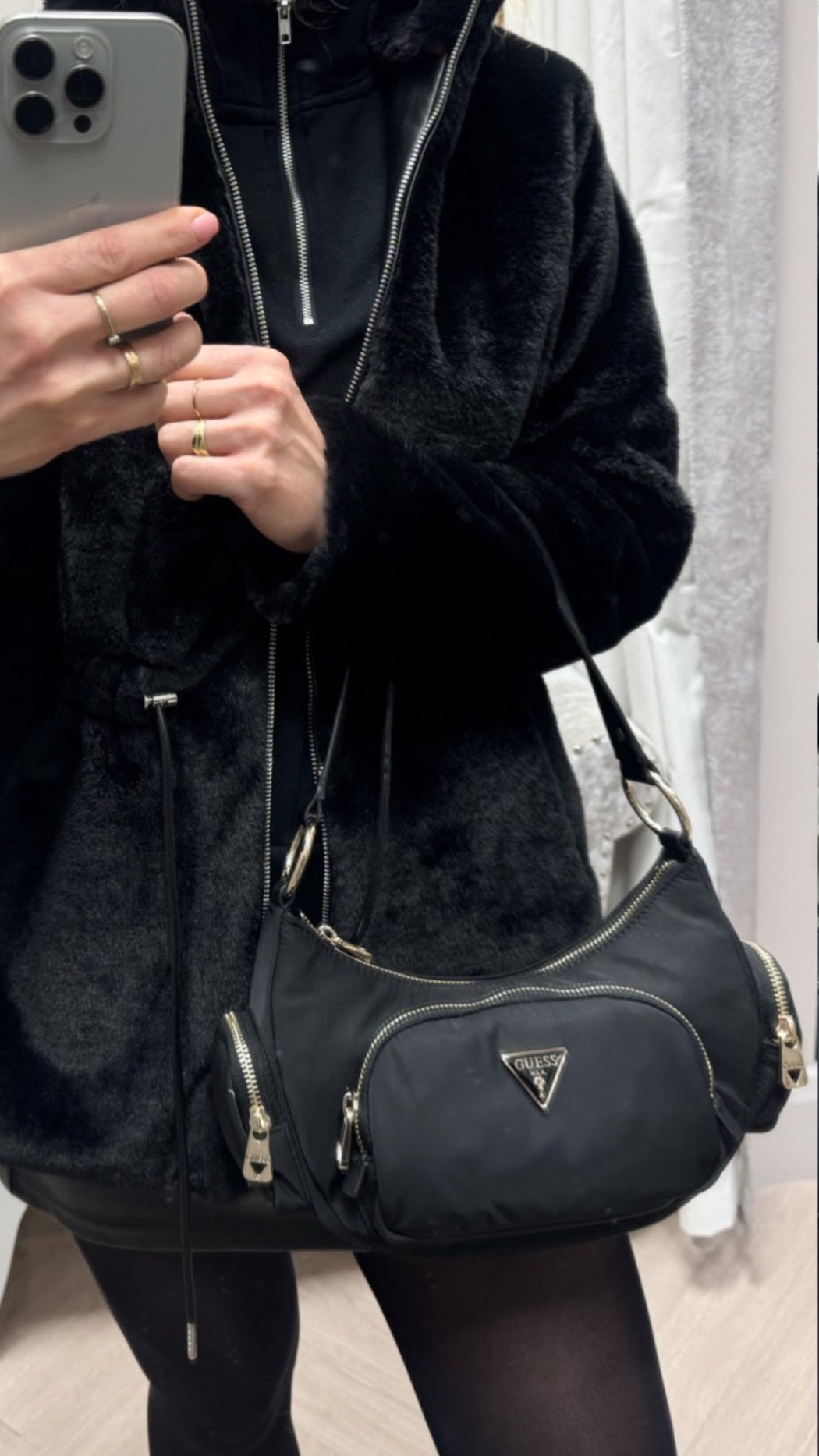 Guess black eco Gemma shoulder bag EYG839517