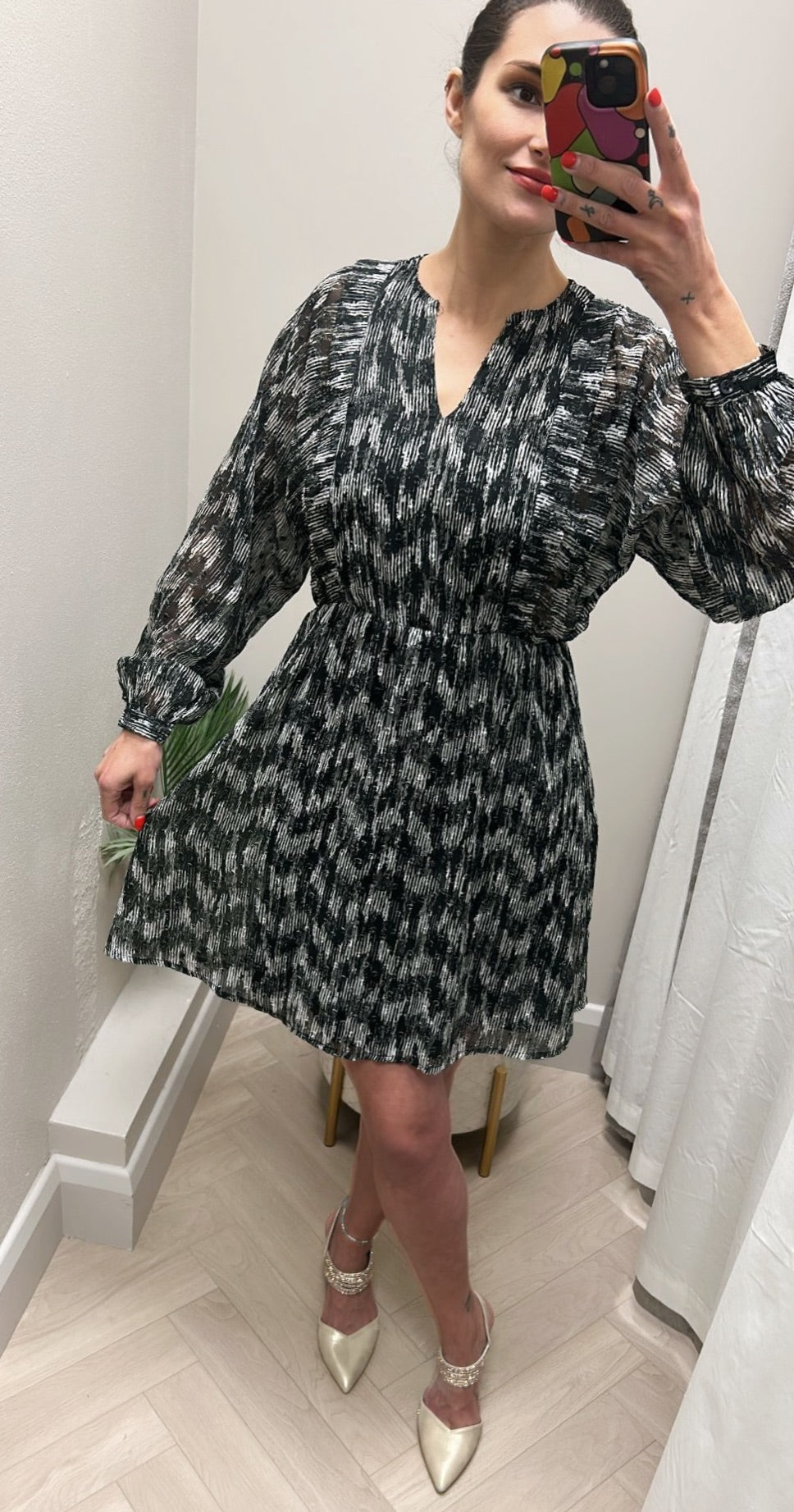 Tiramisu printed skater dress