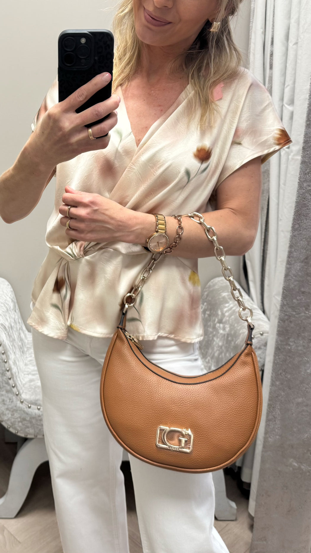 Circe cognac guess shoulder / crossbody bag bg964201