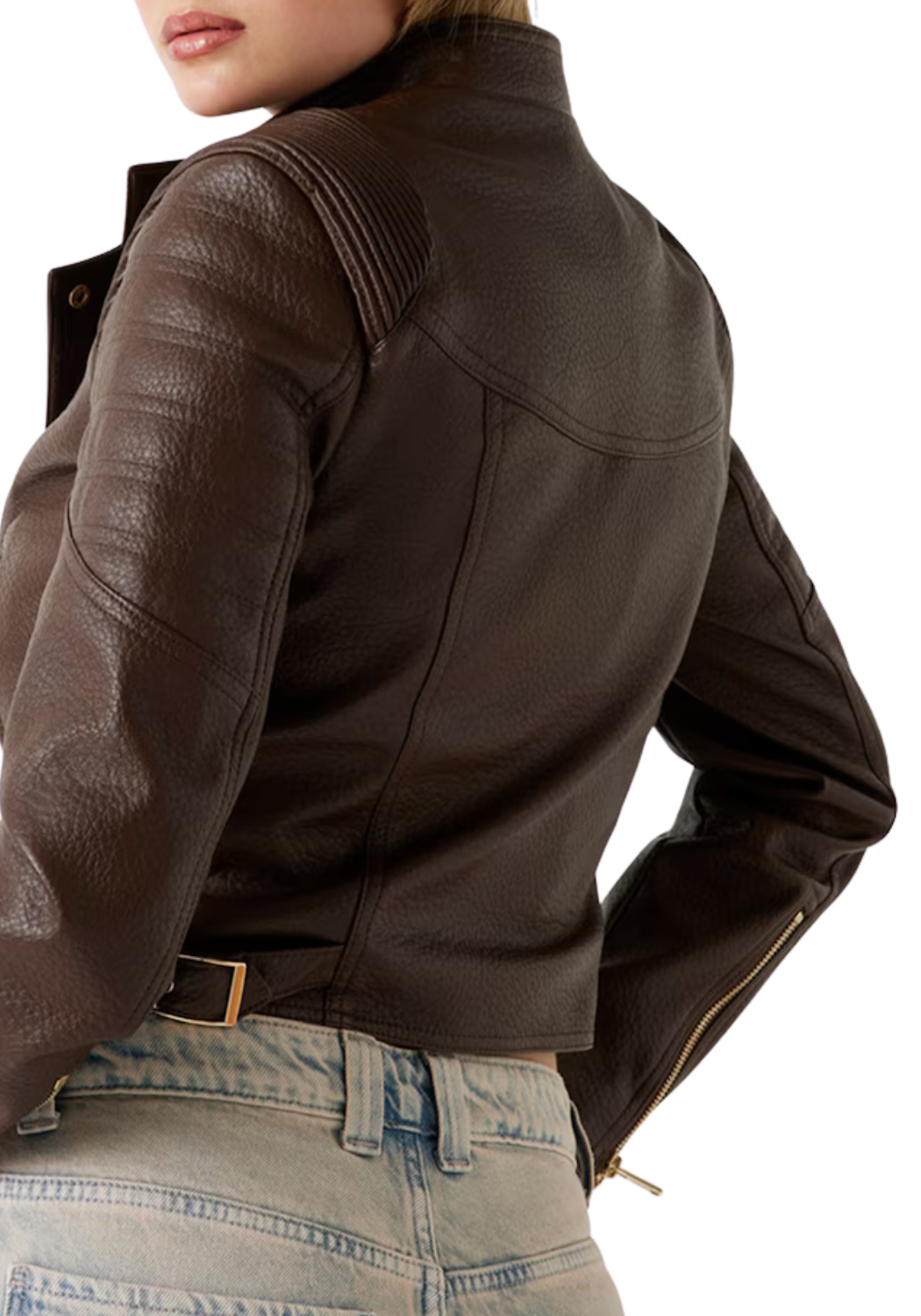Guess jeannine chocolate brown pu jacket