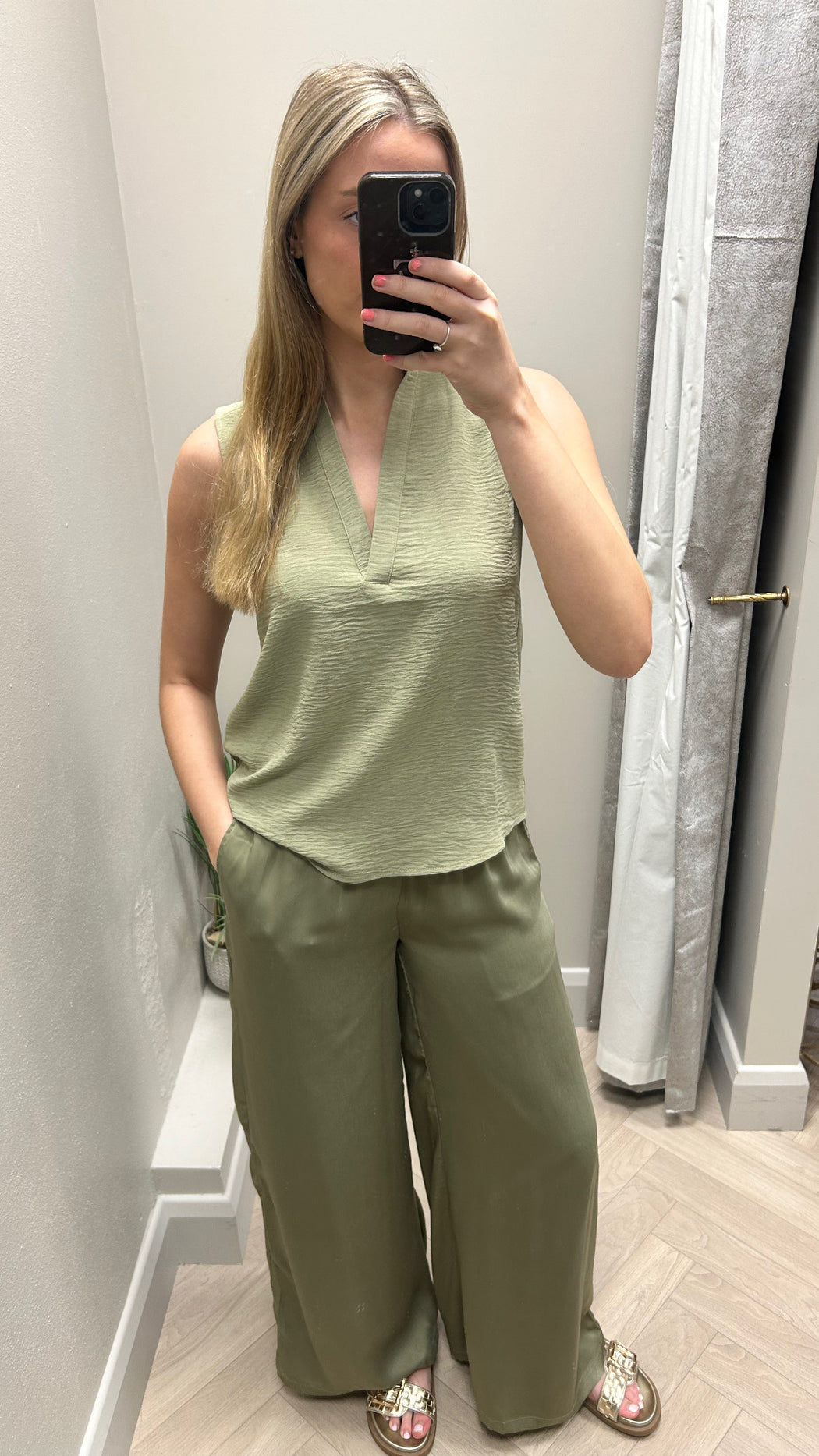 Hazel khaki blouse