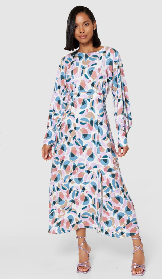 D10126 closet a line print dress