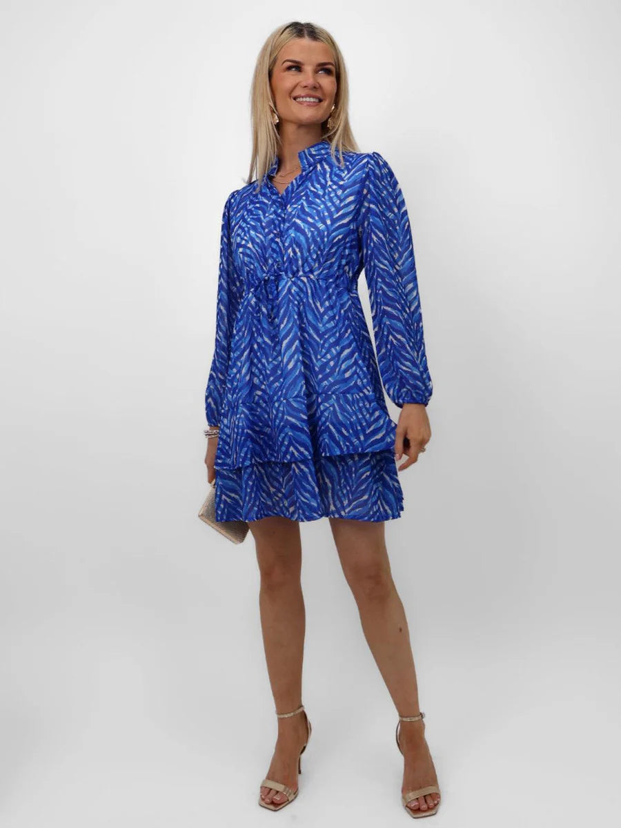 Blue white Latina mini dress