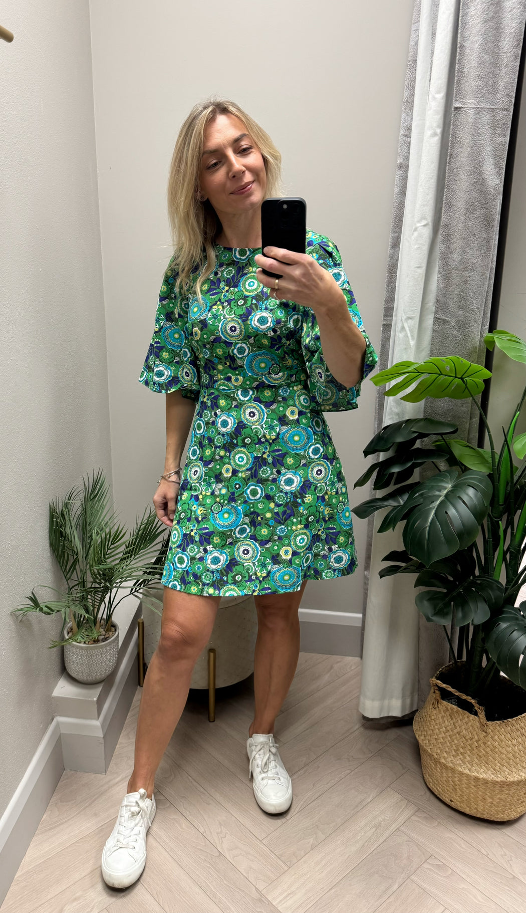 Green print Misty traffic dress