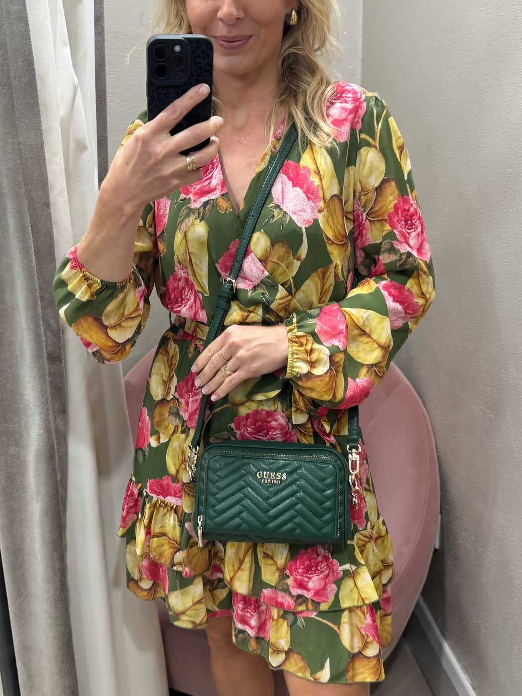Guess forest green anning shoulder bag QG950814