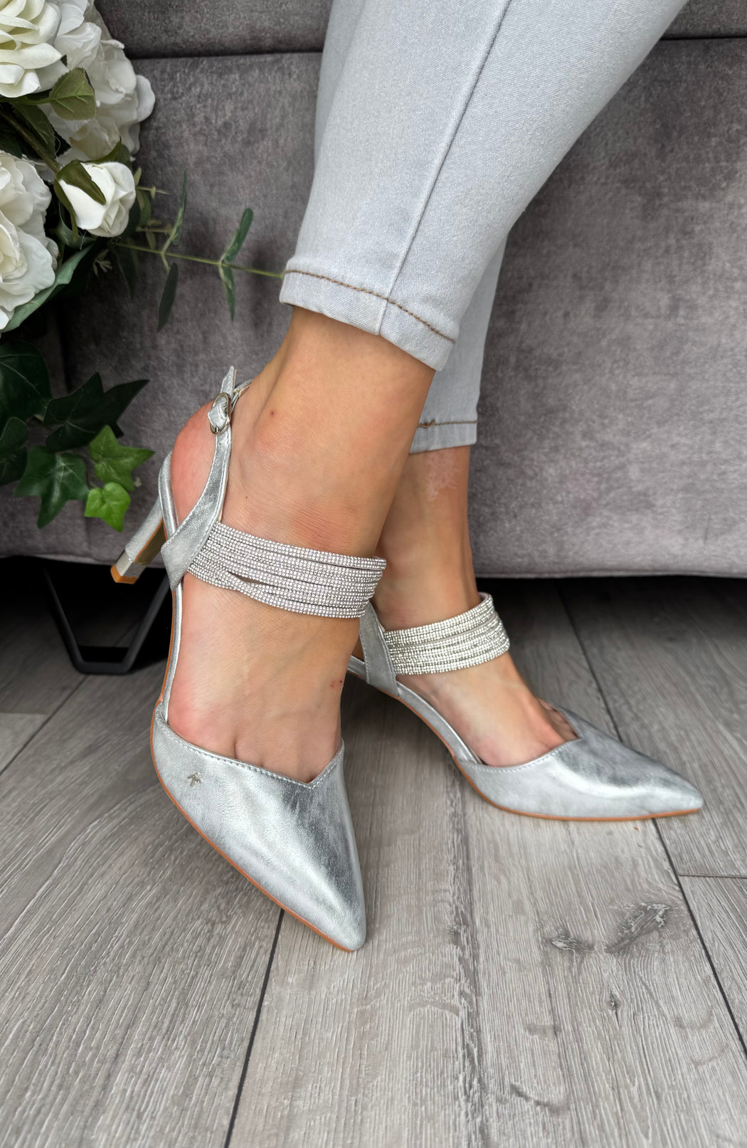 Wishaw Chrome Sparkle Heel