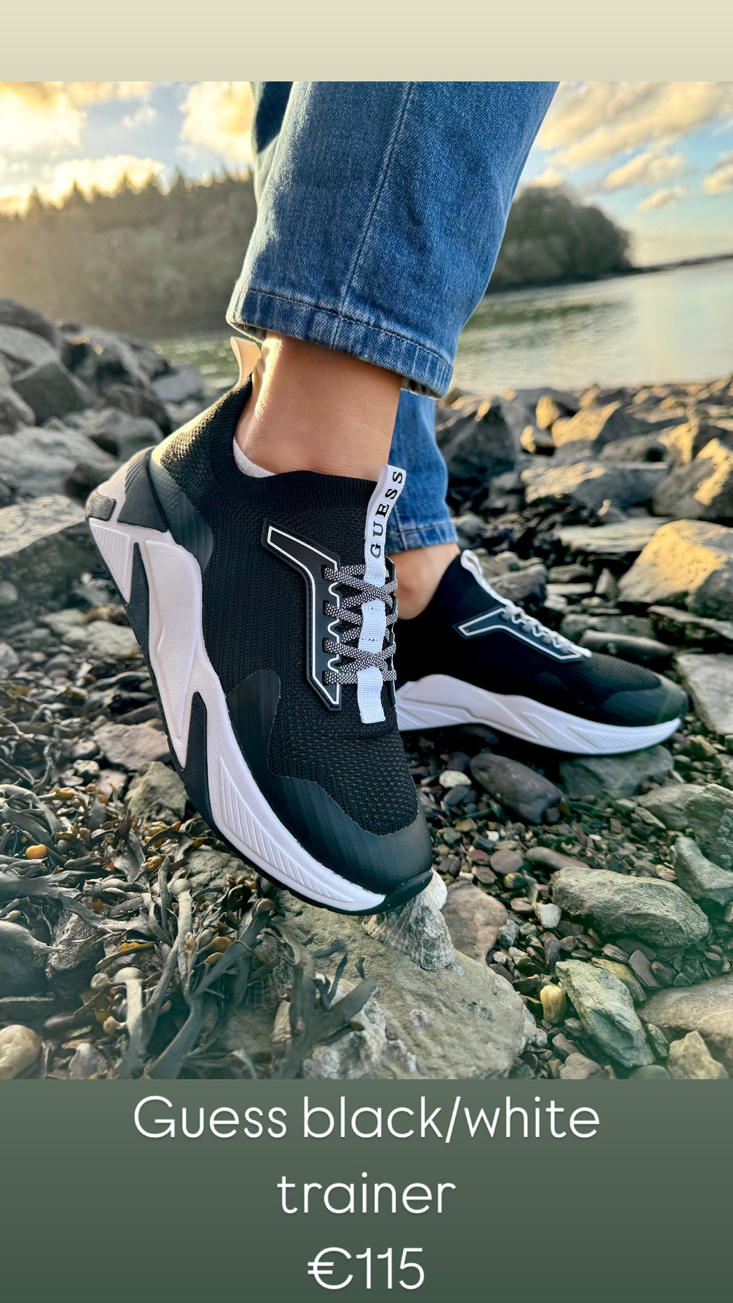 Guess black/white trainer FLPGAXFAB12