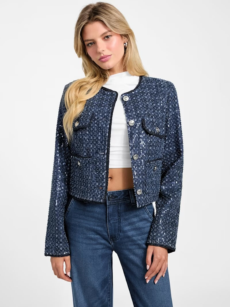 Guess elisa navy jacket w5bnocd0771