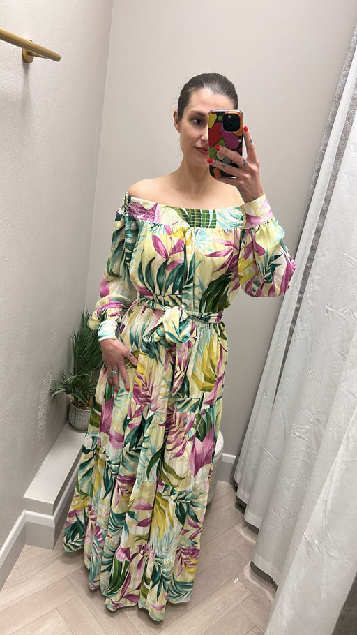 Guess josee off the shoulder maxi dress W5GK16WH9Z2