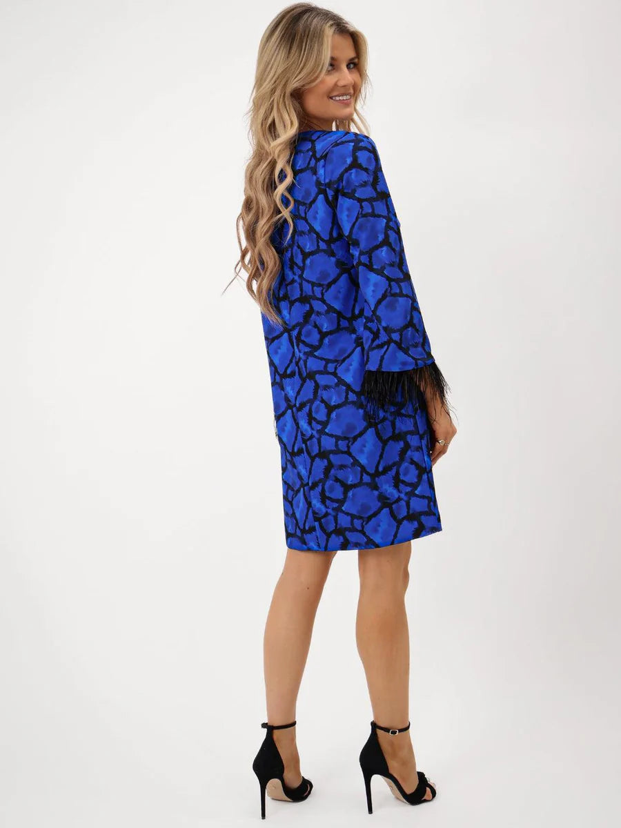 BLUE TAYLOR MINI SHIFT DRESS