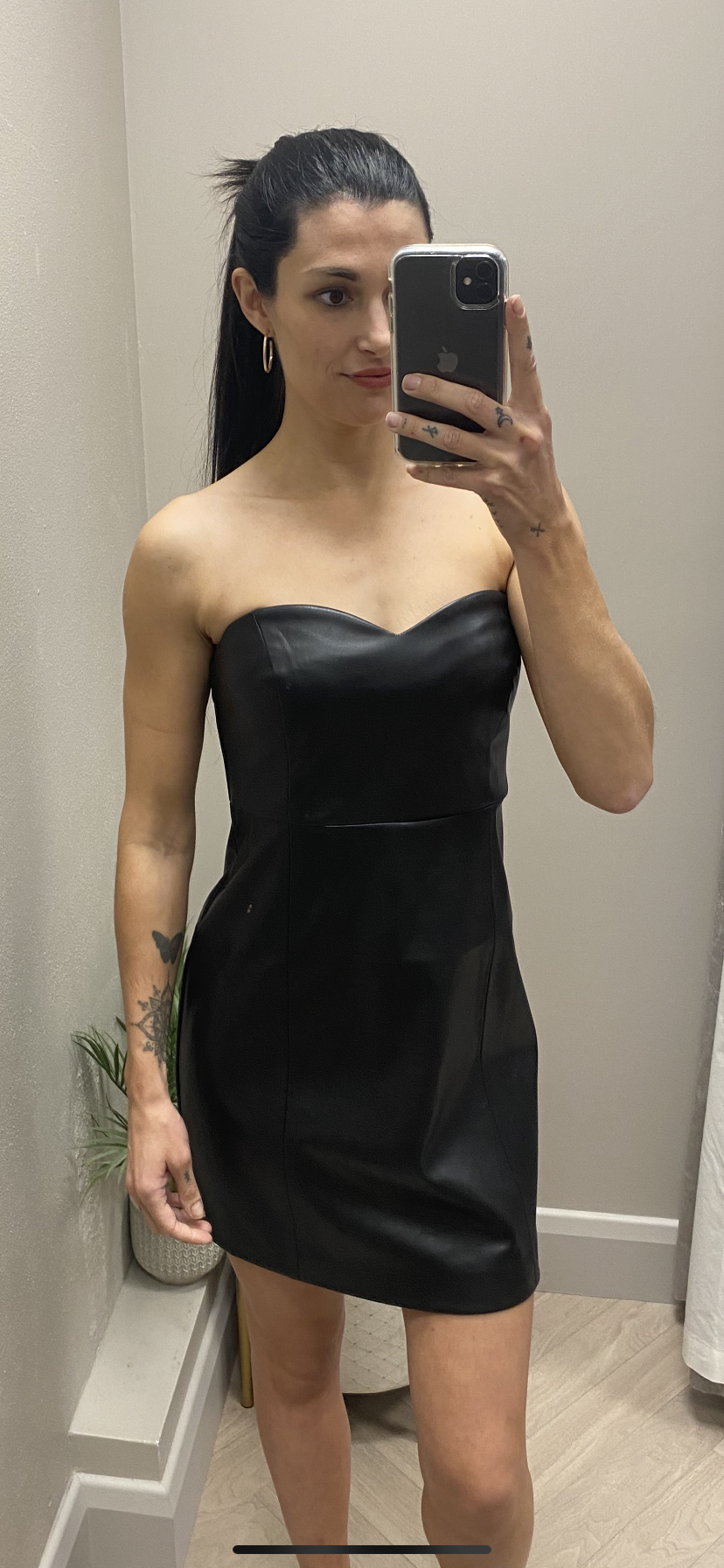 Pamela faux leather mini dress