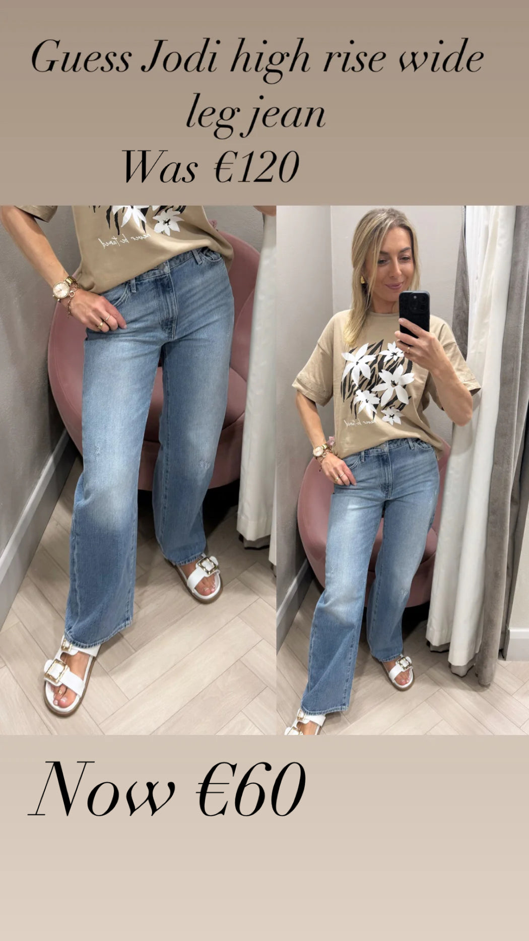 Guess Jodi high rise wide leg jean