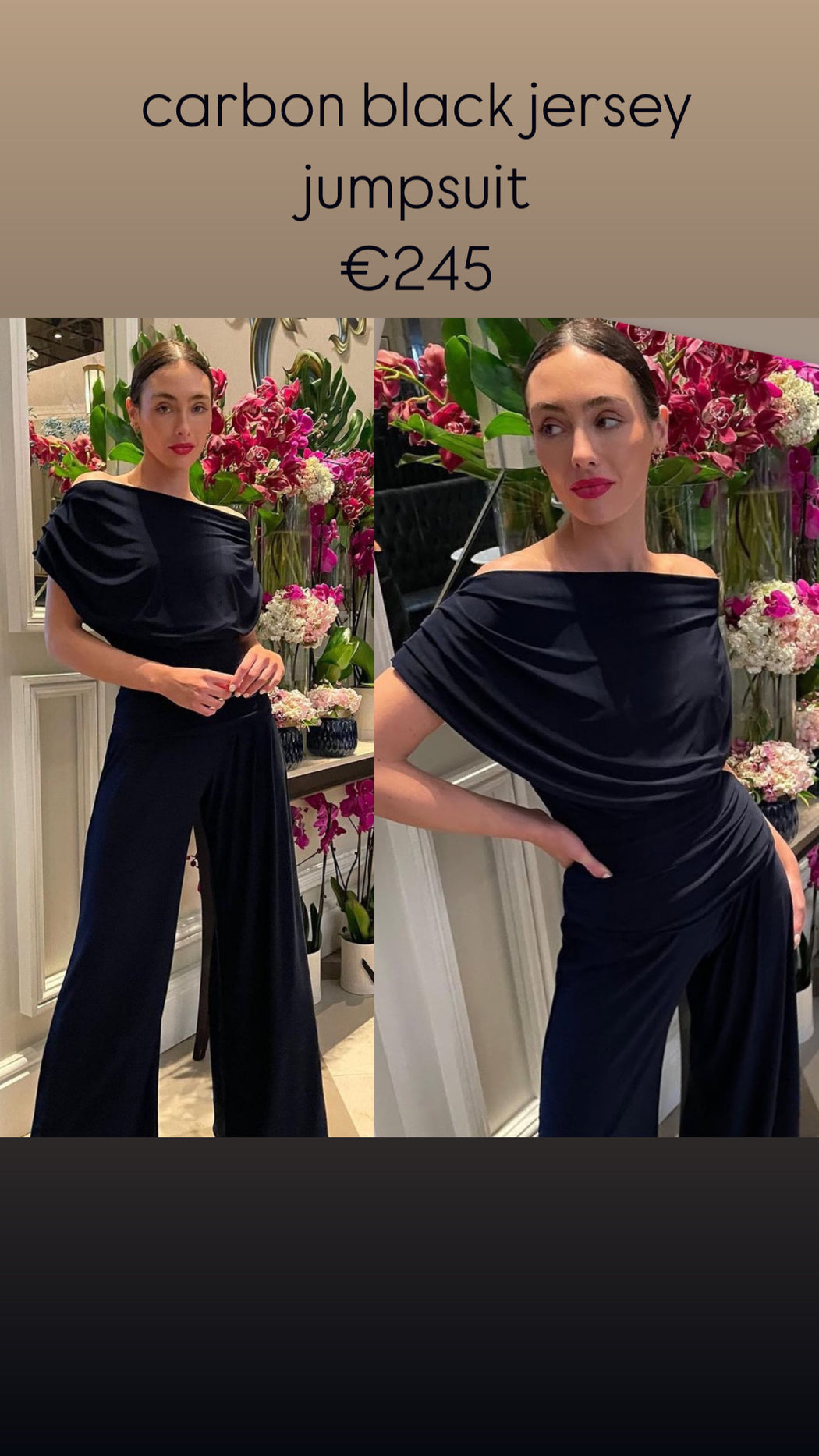 Carbon black jersey jumpsuit