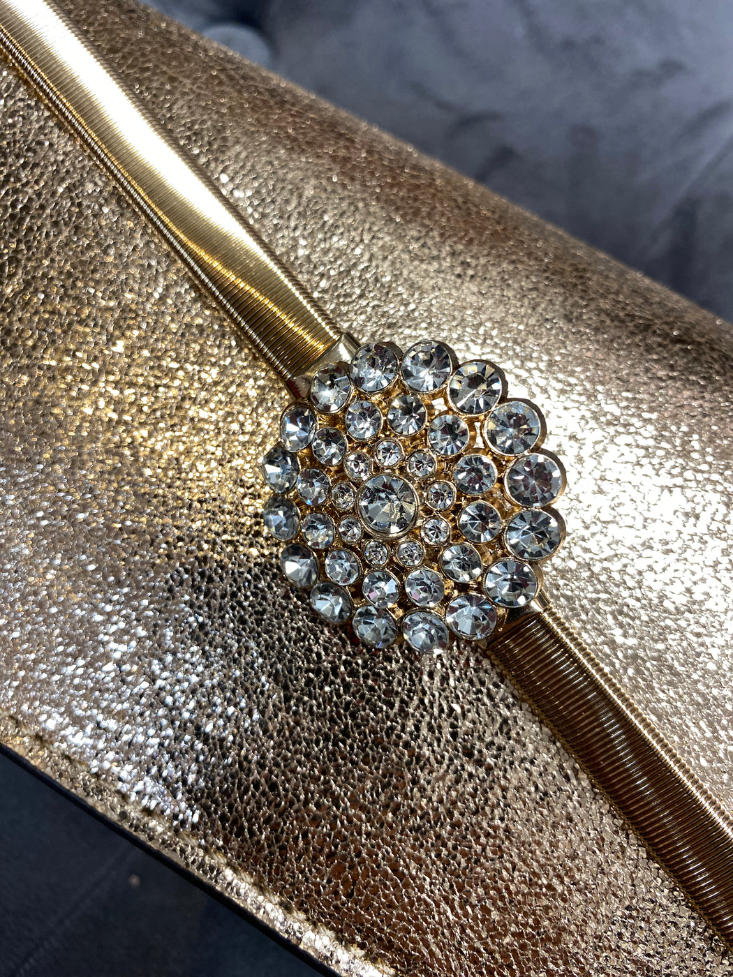 Daisy diamonte gold belt