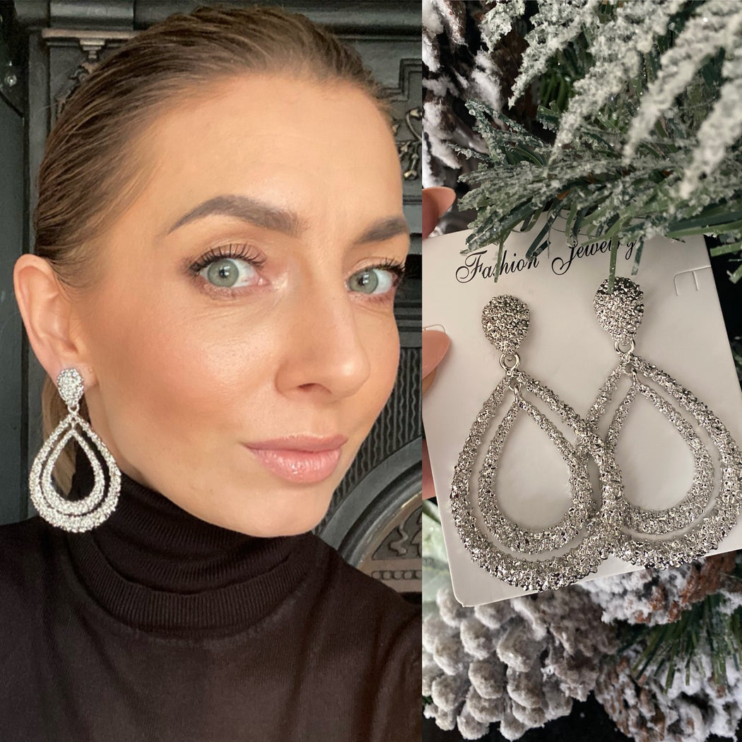 Silver teardrop earrings