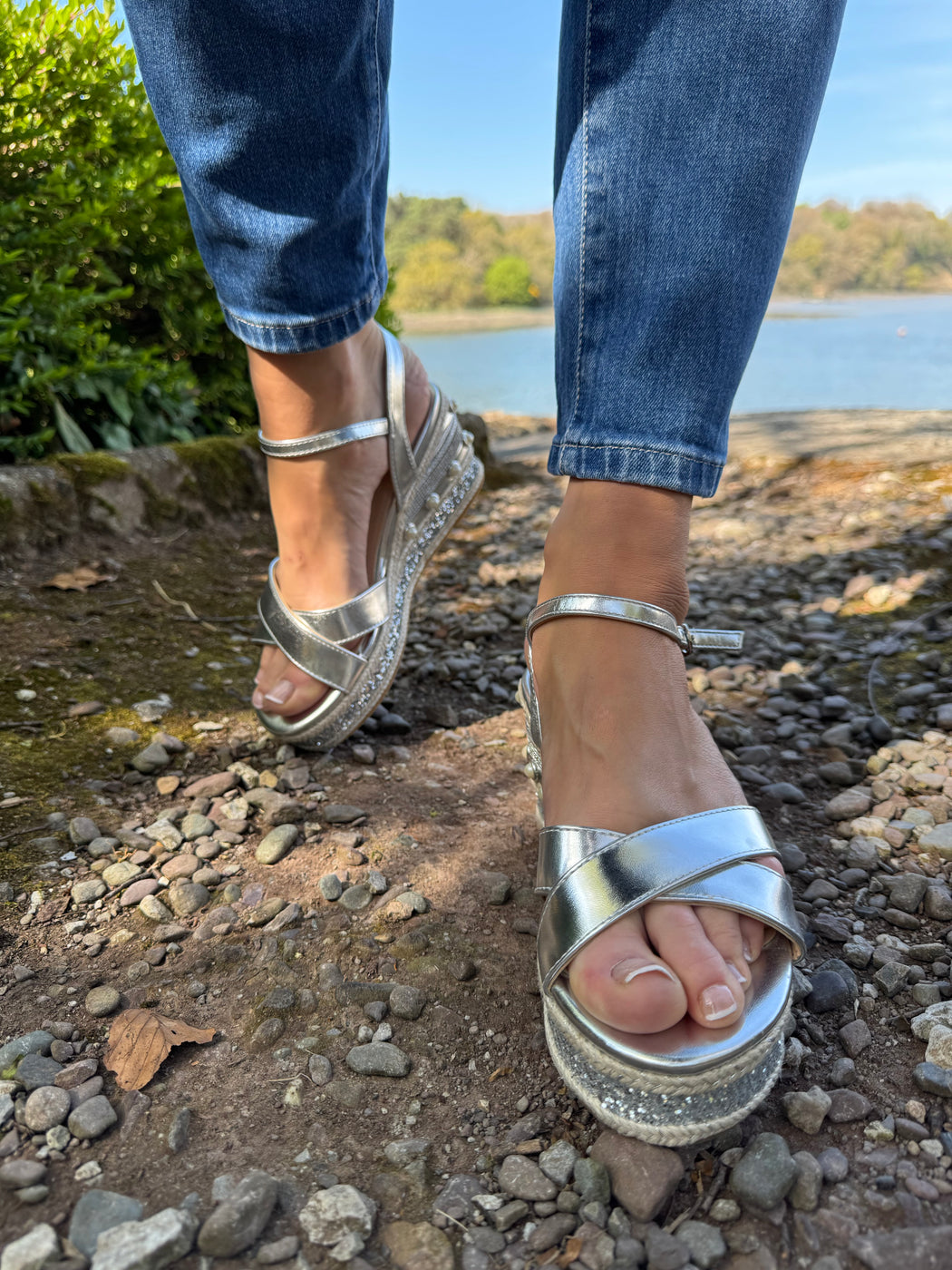 Clonalis silver weave wedge