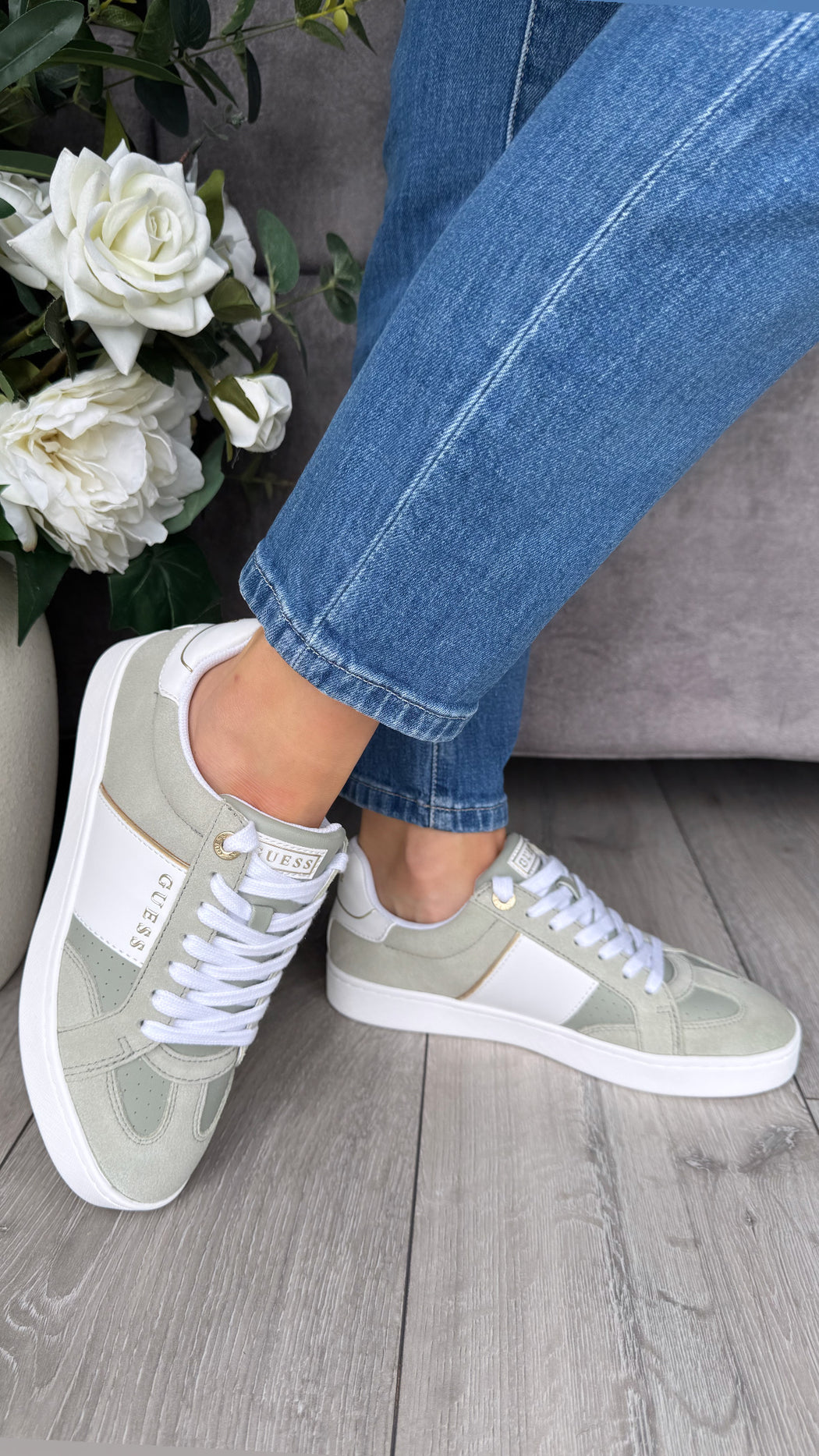 Guess green trainers FLJRO6SUe12